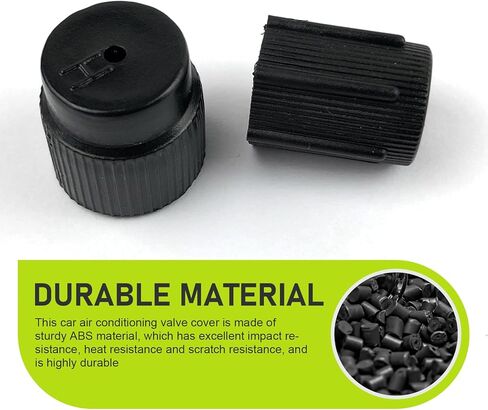 10 PCS Car Air Conditioning Valve Cap, AC 0.62 "/ 16 mm High Pressure & 0.51 "/ 13 mm Low Pressure Valve Caps, Leakproof AC System Charging Port Protection Covers, for Cars (Black) in Kuwait