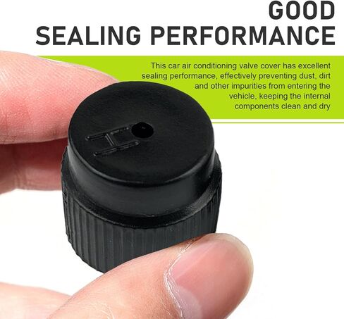 10 PCS Car Air Conditioning Valve Cap, AC 0.62 "/ 16 mm High Pressure & 0.51 "/ 13 mm Low Pressure Valve Caps, Leakproof AC System Charging Port Protection Covers, for Cars (Black) in Kuwait