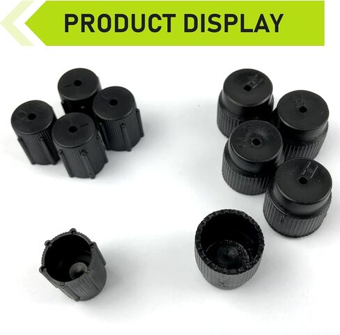 10 PCS Car Air Conditioning Valve Cap, AC 0.62 "/ 16 mm High Pressure & 0.51 "/ 13 mm Low Pressure Valve Caps, Leakproof AC System Charging Port Protection Covers, for Cars (Black) in Kuwait