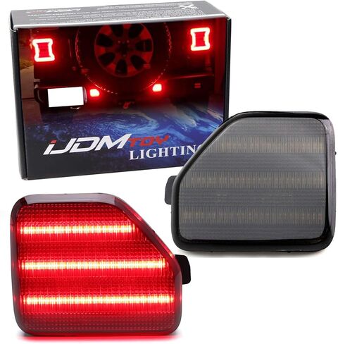 iJDMTOY عدسة شفافة 40-SMD بيضاء LED مجموعة إضاءة عاكسة للضوء متوافقة مع Jeep 2018-up Wrangler JL Sahara Rubicon MOAB فقط، تعمل كإضاءة عكسية احتياطية in Kuwait