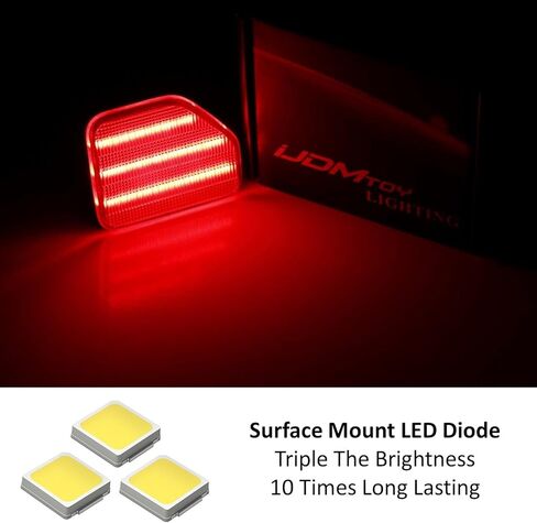 iJDMTOY عدسة شفافة 40-SMD بيضاء LED مجموعة إضاءة عاكسة للضوء متوافقة مع Jeep 2018-up Wrangler JL Sahara Rubicon MOAB فقط، تعمل كإضاءة عكسية احتياطية in Kuwait