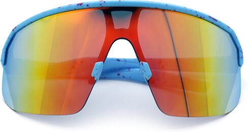 SA106 Mens Oversized Color Mirror Shield MTB Half Rim Sport Plastic Sunglasses in Saudi Arabia