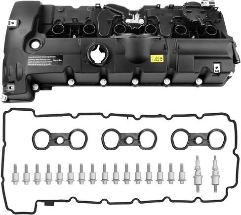 غطاء صمام المحرك، مناسب لسيارات BMW 125i 128i 130i 323i 328i 525i 528i 530i X3 X5 E60 E70 E82 E83 E84 E89 E90 E92، مع حشية، مسمار، بدون غطاء زيت، OE 11127552281 in Saudi Arabia