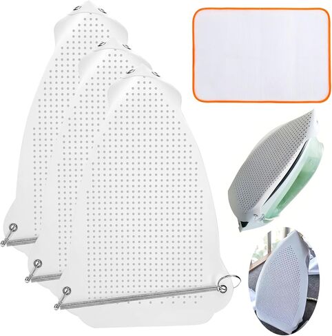 واقي غطاء قاعدة حديد عالمي - حذاء سيليكون مقاوم للحرارة للمكاوي الكهربائية، يمنع الحروق وعلامات الحرق على الأقمشة الرقيقة مثل الحرير والساتان (مجموعة واحدة من غطاء الحذاء الحديدي) in Kuwait