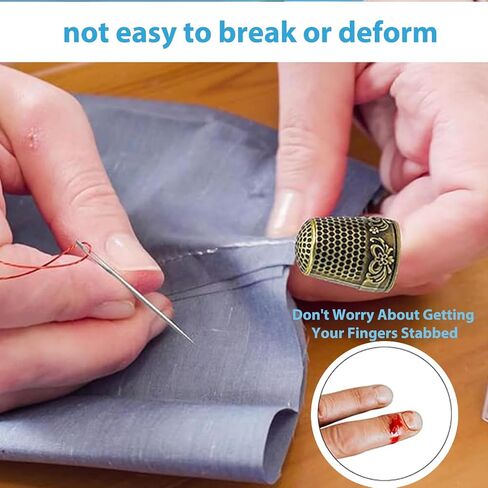 4Pcs Sewing Thimbles, Metal Thimbles for Hand Sewing Finger Protector, Quilting Craft Accessories for Knitting DIY Tools(Silvery) in Saudi Arabia