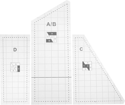 1Set Durable Quilting Templates DIY Patchwork Sewing Tools for Crafting Includes Sewing Templates for Quilting and Patchwork Projects in Saudi Arabia