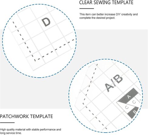 1Set Durable Quilting Templates DIY Patchwork Sewing Tools for Crafting Includes Sewing Templates for Quilting and Patchwork Projects in Saudi Arabia