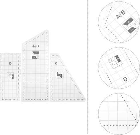 1Set Durable Quilting Templates DIY Patchwork Sewing Tools for Crafting Includes Sewing Templates for Quilting and Patchwork Projects in Saudi Arabia