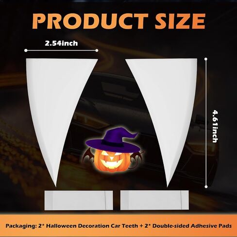2026 New Car Fangs Car Decor,2PCS Cars Vampire Teeth Cars Halloween Christmas Decorations for Front Grille,Universal DIY Auto Teeth Automotive Exterior Accessories in Saudi Arabia