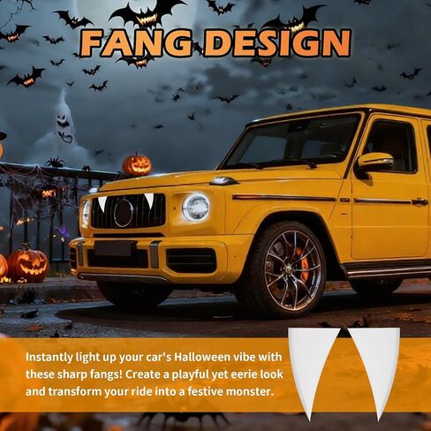 2026 New Car Fangs Car Decor,2PCS Cars Vampire Teeth Cars Halloween Christmas Decorations for Front Grille,Universal DIY Auto Teeth Automotive Exterior Accessories in Saudi Arabia