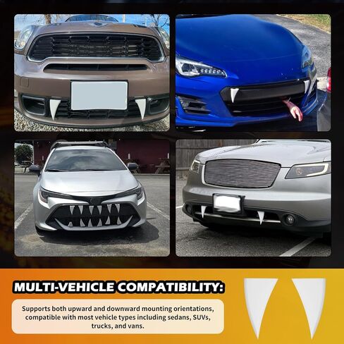 2026 New Car Fangs Car Decor,2PCS Cars Vampire Teeth Cars Halloween Christmas Decorations for Front Grille,Universal DIY Auto Teeth Automotive Exterior Accessories in Saudi Arabia