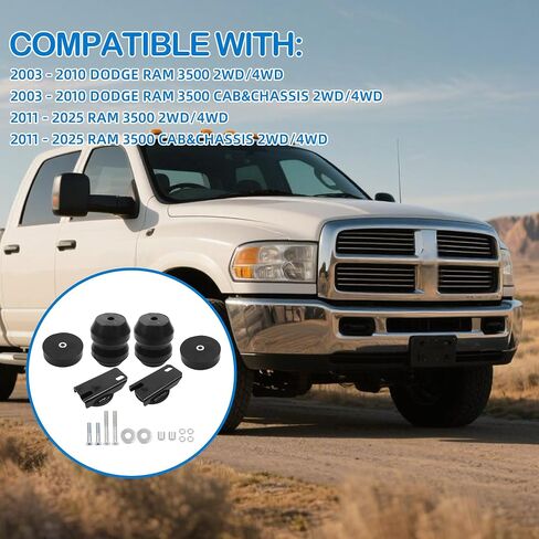DR3500CA Rear Suspension Enhance Rubber Helper Spring Kit Up to 8600 lbs Load Capacity Compatible With 2003-2025 RAM Dodge Ram 3500 Cab&Chassis 2WD/4WD Rear SES Kit in Saudi Arabia