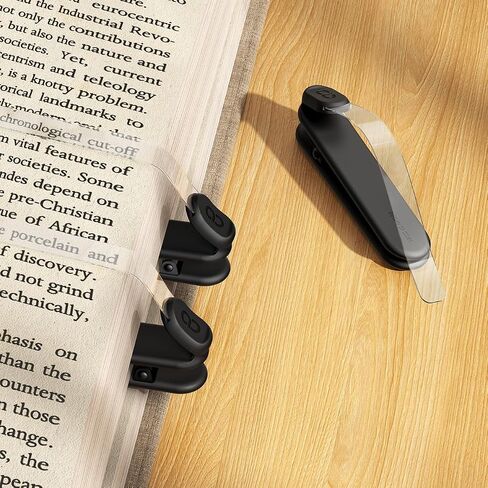 Lamicall [Clear View] 3Pack Silicone Automatic Bookmark - [Thick-Book Friendly] Book Marks for Reading Women Kids Men, Cute Book Page Markers Clip, Reading Accessories Gifts for Book Lovers in Saudi Arabia
