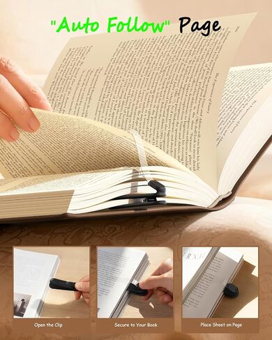 Lamicall [Clear View] 3Pack Silicone Automatic Bookmark - [Thick-Book Friendly] Book Marks for Reading Women Kids Men, Cute Book Page Markers Clip, Reading Accessories Gifts for Book Lovers in Saudi Arabia