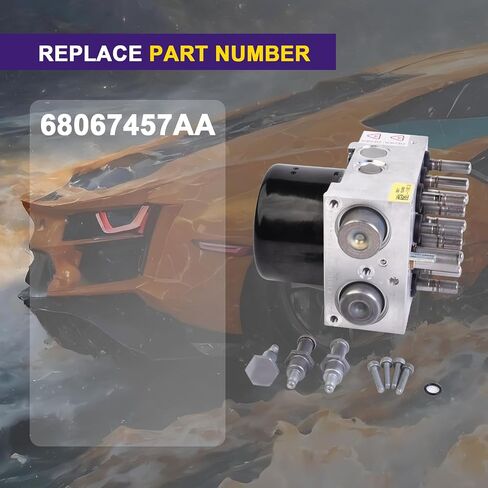 وحدة التحكم الهيدروليكية للفرامل المضادة للقفل، متوافقة مع Jeep Wrangler 2010 2011 2012 2013 2014 2015 2016 2017 2018 (3.6L V6 و2.8L Turbo Diesel)، قطعة غيار OEM 68067457AA لأداء ABS in Kuwait