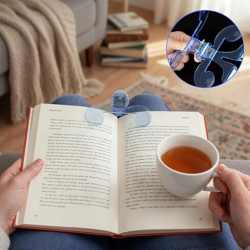 قطعتان من حاملي صفحات الكتب للقراءة، مشبك كتب مريح - حامل فتاحة كتب بزاوية 12 درجة للقراءة، تثبيت الموسيقى، الطبخ، فتاحة كتب البيانو، مشابك علامات الصفحة لكاتب المعلم (شفاف) in Saudi Arabia