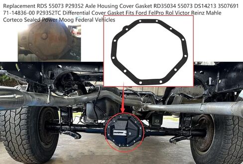Replacement RDS 55073 P29352 Axle Housing Cover Gasket RD35034 55073 DS14213 3507691 71-14836-00 P29352TC Differential Cover Gasket Fits F=ord Fel=Pro R-ol Victor Re=inz Power Vehicles（2pack in Saudi Arabia