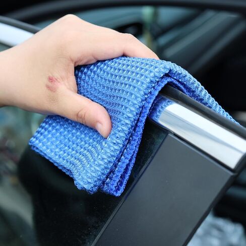 Microfiber Car Wash Towel Waffle Car Windshield Absorbent Wipe Towel Car Detailing Cleaning Tools,Gray in Saudi Arabia