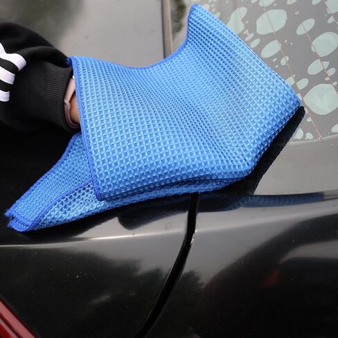 Microfiber Car Wash Towel Waffle Car Windshield Absorbent Wipe Towel Car Detailing Cleaning Tools,Gray in Saudi Arabia