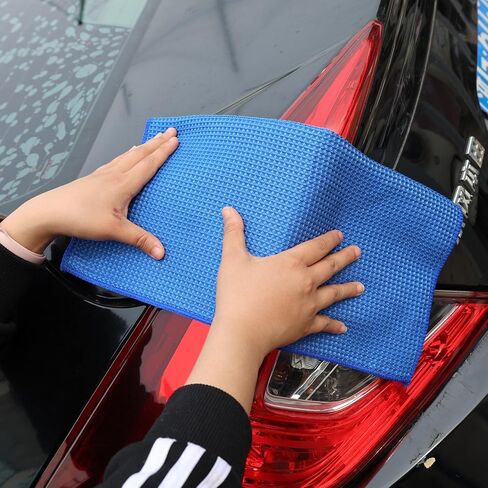 Microfiber Car Wash Towel Waffle Car Windshield Absorbent Wipe Towel Car Detailing Cleaning Tools,Gray in Saudi Arabia