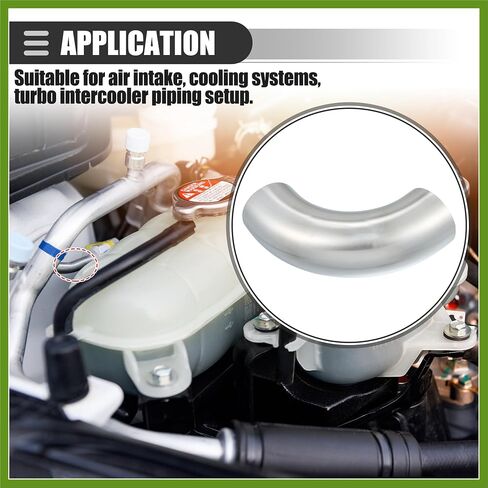Universal 90 Degree Bend Elbow Intercooler Pipe Air Intake Tube, 4" OD, 102mm OD, Leg Length 4", 100mm Leg Length, 6061 Aluminum Alloy, Silver Tone Vehicle Components in Saudi Arabia