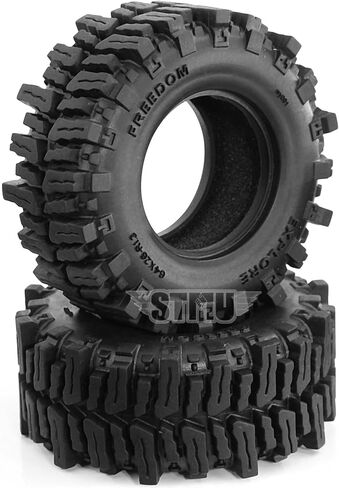 STMU 1.3in RC Crawler Tires Set Swamp Claw Mud Terrain Tires 64 * 26mm for 1/18 1/24 Trx4m SCX24 RC Crawler Car in Kuwait