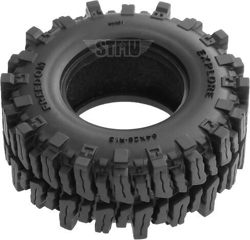 STMU 1.3in RC Crawler Tires Set Swamp Claw Mud Terrain Tires 64 * 26mm for 1/18 1/24 Trx4m SCX24 RC Crawler Car in Kuwait