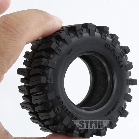 STMU 1.3in RC Crawler Tires Set Swamp Claw Mud Terrain Tires 64 * 26mm for 1/18 1/24 Trx4m SCX24 RC Crawler Car in Kuwait