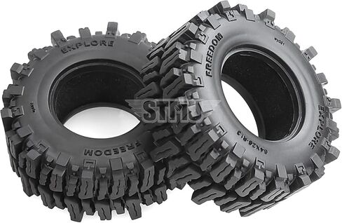 STMU 1.3in RC Crawler Tires Set Swamp Claw Mud Terrain Tires 64 * 26mm for 1/18 1/24 Trx4m SCX24 RC Crawler Car in Kuwait