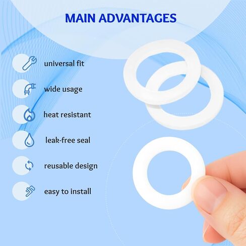 حلقة معدنية بحلقة معدنية مقاس 1 بوصة، جوانات غسالة من السيليكون، سدادات غسالة من السيليكون مقاس 1 بوصة (10 قطع في العبوة) in Saudi Arabia