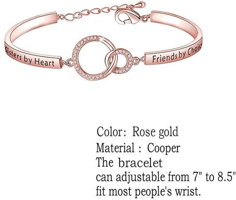 FEELMEM Cousins Bracelet Cousins By Blood Sisters By Heart Friends By Choice Bangle Bracelet Cousin Gift for Cousin Friend in Kuwait