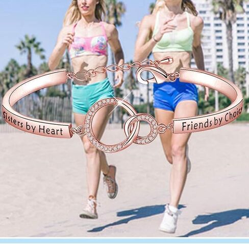 FEELMEM Cousins Bracelet Cousins By Blood Sisters By Heart Friends By Choice Bangle Bracelet Cousin Gift for Cousin Friend in Kuwait