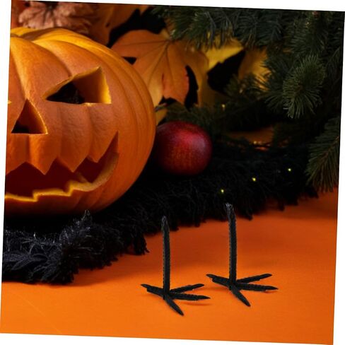 50pcs Simulation Crow Feet Animal Claws Black Plastic Chicken Claw Parts for Stuffed DIY Crow Craft Supplies Halloween Party Decoration Accessories in Saudi Arabia