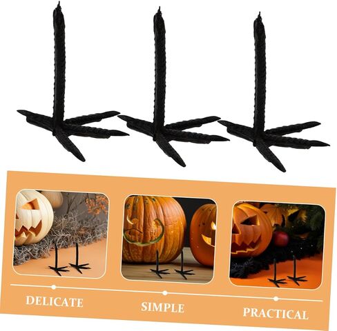 50pcs Simulation Crow Feet Animal Claws Black Plastic Chicken Claw Parts for Stuffed DIY Crow Craft Supplies Halloween Party Decoration Accessories in Saudi Arabia