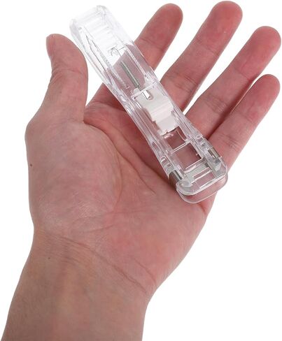 Tofficu 1set Portable Push Stapler with Binder Clips Compact Handheld Metal Clip Dispenser for Office and School Effortless Binding of Books and Documents Modern Design in Saudi Arabia