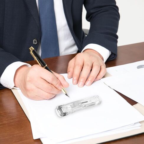 Tofficu 1set Portable Push Stapler with Binder Clips Compact Handheld Metal Clip Dispenser for Office and School Effortless Binding of Books and Documents Modern Design in Saudi Arabia