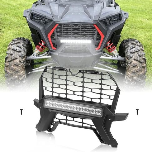 KEMIMOTO UTV Front Grill Light Compatible with 2019-2023 Polaris RZR XP 1000, Waterproof Black Lower Mesh with LED Light Bar Accessories Compatible with Polaris RZR XP/XP4 1000 Turbo 2019-2023 in Saudi Arabia