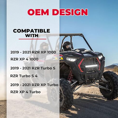 KEMIMOTO UTV Front Grill Light Compatible with 2019-2023 Polaris RZR XP 1000, Waterproof Black Lower Mesh with LED Light Bar Accessories Compatible with Polaris RZR XP/XP4 1000 Turbo 2019-2023 in Saudi Arabia