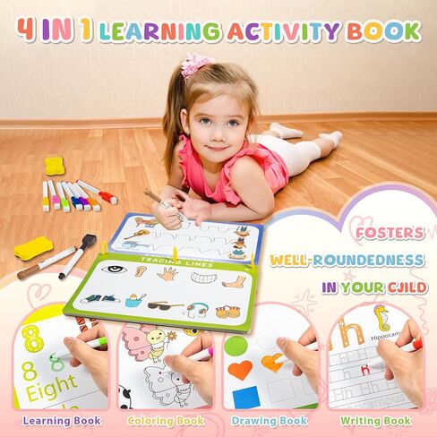 الأنشطة التعليمية لمرحلة ما قبل المدرسة المصنف التعليمي: ممارسة الكتابة اليدوية Prek كتاب مشغول - ألعاب تعليمية للأطفال الصغار - مواد تعليمية للتوحد | ألعاب مونتيسوري للأطفال سن 3 4 5 in Kuwait