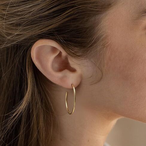 6 Pair Hoop Earring Set 14K Gold Plated Earrings,Stainless Hoop Earring Women Jewelry Gold/Silver Jewelry Gift in Saudi Arabia