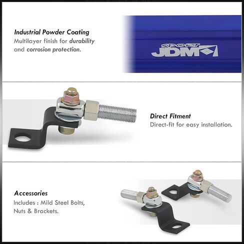 موزعي AJP JDM Sport تعليق أمامي سفلي من الألومنيوم دعامة برج دعامة قضيب دعم ذراع أزرق متوافق/استبدال لتويوتا كورولا E160 2009 2010 2011 2012 2013 09 10 11 12 13 in Kuwait
