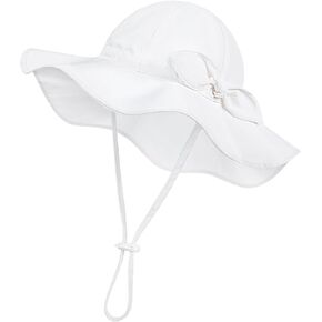 Baby Sun Hat Toddler Girl Beach Hat Adjustable Outdoor Summer Hat UPF 50+ Sun Protection Wide Brim Infant Kids