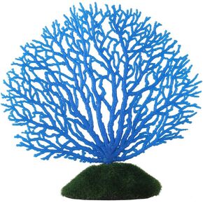 Fdit Artificial Coral Ornament Strip Coral Plant Ornament Glowing Effect Silicone Artificial Decoration for Fish Tank Aquarium Landscape(Blue)