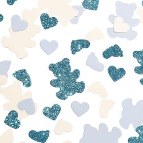 120 x Baby Shower Table confetti | It's a Boy Table Scatter | Bears Hearts Feet table confetti