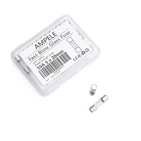 AMPELE (Pack of 20) 10A Fast-Blow Fuse 10Amp 250V Glass Fuses 0.2 x 0.78 inch/5 x 20 mm (10Amp)(F10AL)