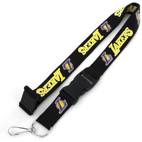 Aminco NBA Los Angeles Lakers Black Team Lanyard, Multicolor, One Size