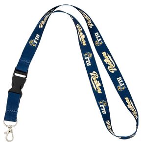 Desert Cactus Florida International University Panthers FIU Car Keys ID Badge Holder Lanyard Keychain Detachable Breakaway Snap Buckle (Blue)