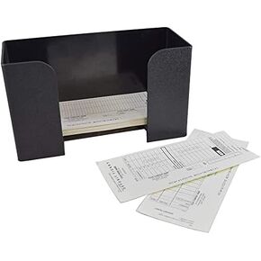 BankSupplies Deposit Ticket Holder | 10W x 4D x 6H | Black Textured, Molded Plastic | Check & Voucher Sorter | Desk Organizer for Deposit Slips, Receipts, Forms, Tickets