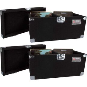 2 Odyssey CLP200P Carpeted Pro DJ Cases w/Detachable Lid - 400 LP Vinyl Records