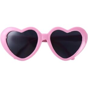 Pink Heart-Shaped Pet Sunglasses Cute Pet Dog Sunglasses Cat Glasses Heart Sun Flower Glasses for Small Dogs Cat Accessories Photos Props Pets Party Decor Sunglasses